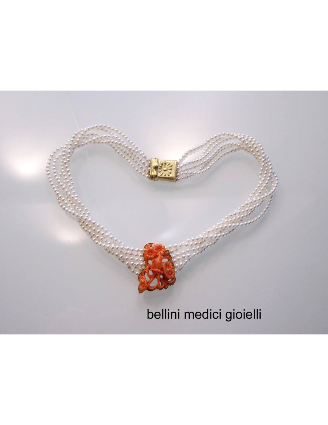 Collana Corallo Rosso Qualità Extra con Oro